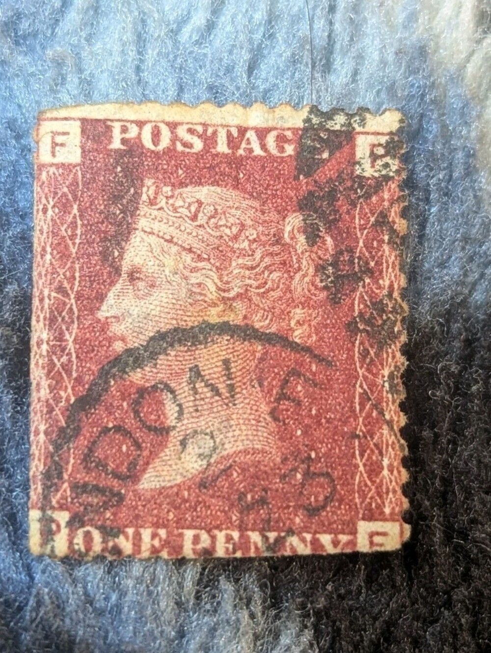 GB 1858-79 QV 1d Penny Red Plate 217 F-P Used SG43/44